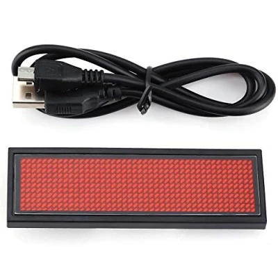 Imagen de Insignia de nombre LED, Tablero visualización etiqueta mensaje ROJO LED 110 240 V, Letrero desplazamiento profesional/Insignia