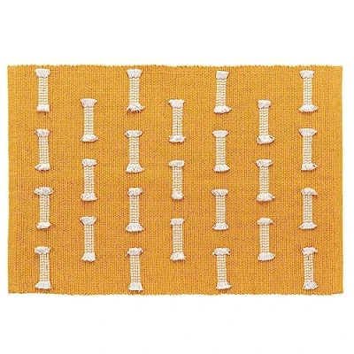 Imagen de Douceur d&#039;Intérieur Juline Alfombra, Rectangular, 50 x 80 cm, Amarilla, algodón Tejido Liso e Hilos Cortados