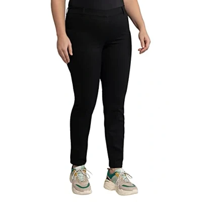 Imagen de Ulla Popken Jeggings Overdyed Mit Gürtelschlaufen, Vaqueros para Mujer, Negro (Schwarz 10), 48