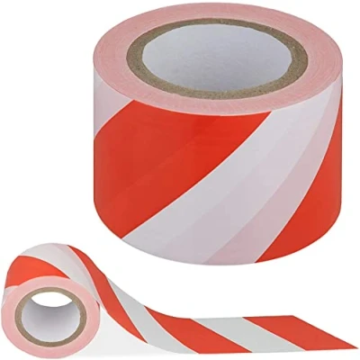 Imagen de Rollo cinta señalización roja/blanca 10 cms ancho x 200 mts largo impresa en las dos caras