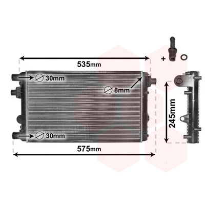 Imagen de VAN WEZEL 17002239 Radiador, refrigeración del motor Aluminio 450 285 33 *** IR PLUS con accesorios Aletas unidas mecánicamente