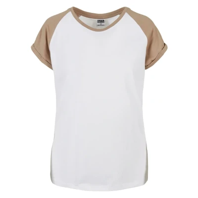 Imagen de Urban Classics Contrast Raglan Camiseta estampada, Mujer, Talla: 5XL, White softtaupe