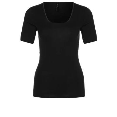 Imagen de Schiesser Luxury Camiseta de pijama, Mujer, Talla: 44, Black