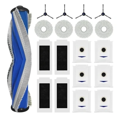 Imagen de Juego de accesorios para ECOVACS DEEBOT T30 PRO Omni / Omni, 1 cepillo principal goma, 4 filtros, toallitas, cepillos laterales, 6 bolsas el polvo