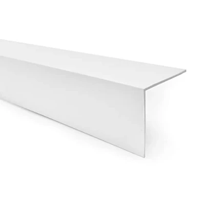 Imagen de Quest Perfil angular de PVC, plástico, autoadhesivo, protección bordes y esquinas, listón angular, 50x50mm, 200cm, blanco