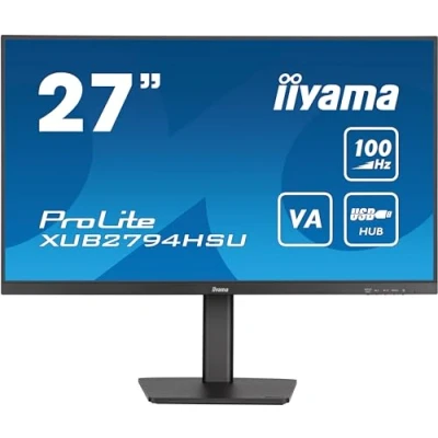 Imagen de iiyama XUB2794HSU B6 27&quot; Panel VA, 1920x1080100Hz, 15cm Regulable en Altura, Pivotante, 250cd/m², 4ms, Altavoces, HDMI, DisplayPort, USB HUB 2X 2.0