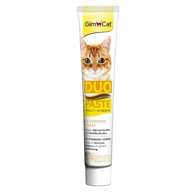 Imagen de GimCat Duo pasta multivitaminas y queso las valiosas vitaminas aumentan defensas el bienestar 1 tubo (1 x 50 g)
