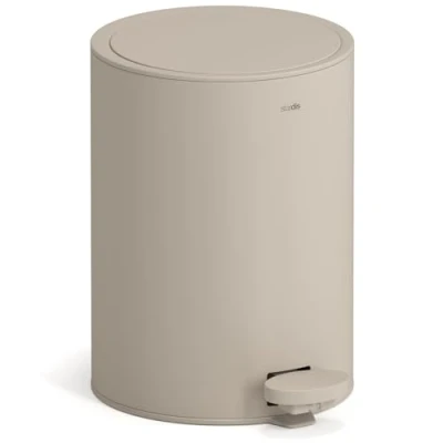 Imagen de stardis Cubo de basura con pedal 3 litros, acero inoxidable, mate, cierre suave, silencioso, color beige