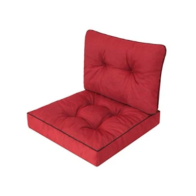 Imagen de Bjird Cojin para Silla de Exterior Cojín Muebles jardín con Respaldo Asiento 60 cm Impermeables Rojo