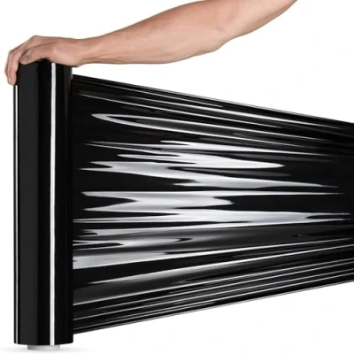Imagen de RAGO® film Negro para Embalar 300m I 9,5 x 40 cm Rollos de Plastico 1,85 kg Papel Embalaje
