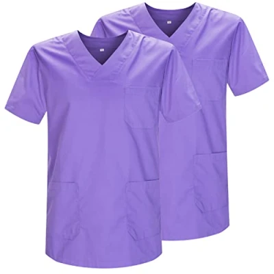 Imagen de Misemiya Casaca Uniformes 817 Pack 2 Pcs Camisa de Sanitario 817, Lila 21, 4XL (Pack 2) Unisex Adulto