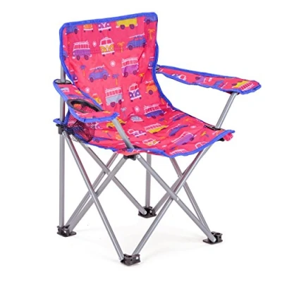 Imagen de Board Masters Silla Plegable de Camping y Playa Volkswagen con reposabrazos Motivos T1 Bus Escarabajo (53 cm/Samba Beetle/Rosa)