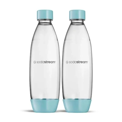 Imagen de Sodastream 2 botellas fundidas lavables en lavavajillas para gasador DUO, TERRA, E ART, GAIA, color azul claro