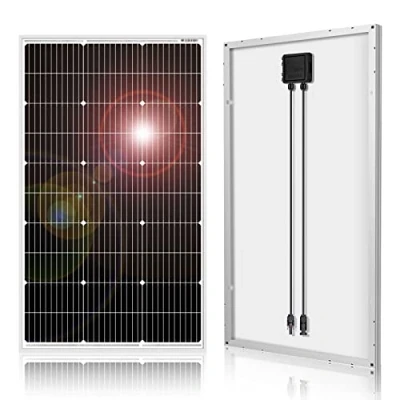 Imagen de DOKIO Panel Solar 100W 12V Monocristalino Alta Eficiencia Robusto Ideal para Autocaravana, Vivienda de Jardín, Barco, Casa, Camping