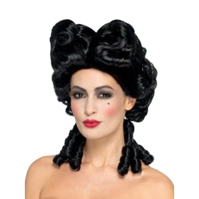 Imagen de Smiffys Peluca barroca gótica, Negro