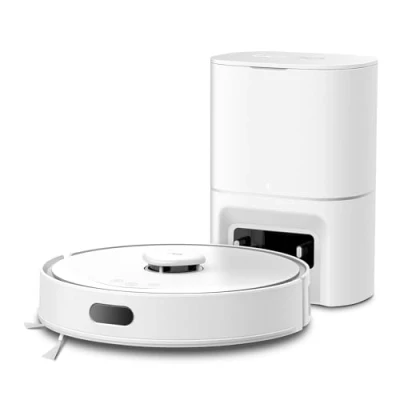 Imagen de Tapo RV30 MAX Plus Robot Aspirador 5300Pa, Base de Autovaciado, Navegación Láser LiDAR y Mapeo Inteligente, Limpieza 4 en 1: Barre, Aspira, Friega Pasa la Mopa, Control por Voz App,Blanco