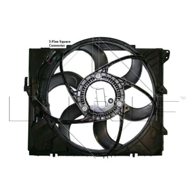 Imagen de NRF 47209 Ventilador de radiador 488 12 400 con bastidor (armazón), Motor sin escobillas unidad control BMW: 3 Berlina, Touring