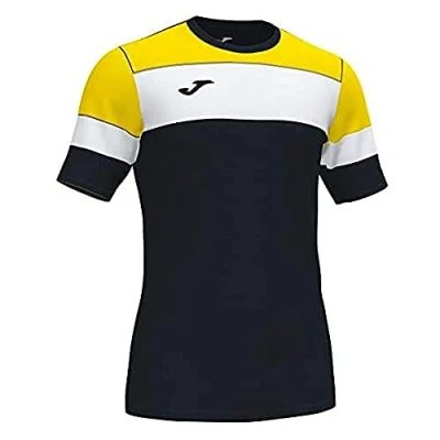 Imagen de Joma Crew IV Camisetas Equip. M/C, Hombres, Negro Amarillo Blanco, 5XS