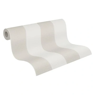 Imagen de A.S. Création Papel Pintado de Vellón Pared a Rayas en Marrón, Beige y Crema para Diferentes Habitaciones 10,05 m x 0,53