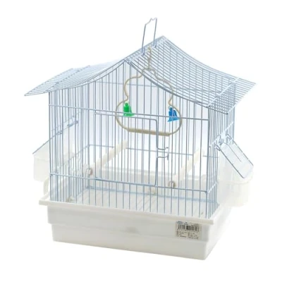 Imagen de Jaula para pajaros agapornis con comederos,Palos Jaulas pájaros casa 28 * 20 31CM Color Aleatorio(SOY0189)