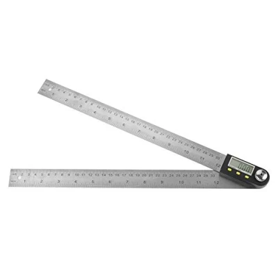 Imagen de Transportador Digital 2 En 1 Buscador De Ángulos 0 300 Mm 360 Acero Inoxidable Electrónico Goniómetro Indicador Regla Pantalla Lcd Con Función Bloqueo
