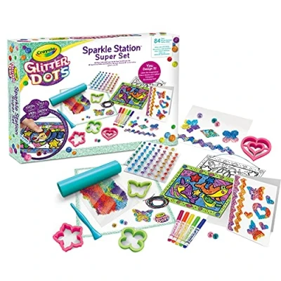 Imagen de Crayola Glitter Dots, Sparkle Station Super Set, para Crear Brillantes Decoraciones con Purpurina Modelable, Actividad Creativa e Idea Regalo, edad 6+, 25 1085