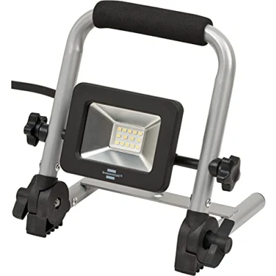 Imagen de Brennenstuhl foco LED de trabajo portátil EL 750 M/foco obra y construcción 10W para uso en interiores exteriores IP65 (luz trabajo, 900lm, con cable RN 1,5m, marco plegable, IK08)