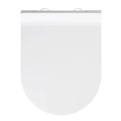 Imagen de WENKO Tapa de WC Habos Toiletten Sitz mit Absenkautomatik, rostfreie Fix Clip Hygiene Edelstahlbefestigung Blanco