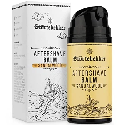 Imagen de Störtebekker® Premium Bálsamo para después del afeitado hombres Contra la irritación de piel, causada por el Cuidado piel After Shave Balm (Crusoe)