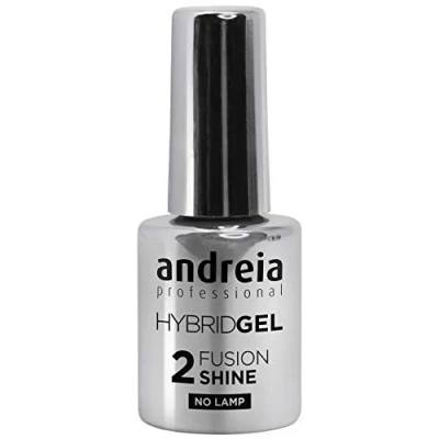Imagen de Andreia Esmalte de Uñas Gel Híbrido Profesional 2 Pasos y no requiere lámpara Larga duración fácil eliminación Fusion Shine Capa Superior