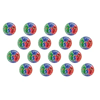 Imagen de ALMACENESADAN, 4907, pack fiesta pj masks; compuesto por 16 platos de cartón 19,5cm, ideal para fiestas y cumpleaños.