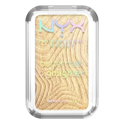 Imagen de NYX Professional Makeup Buttermelt Highlighter, Iluminador en Polvo, Fórmula Resistente a Transferencias con Manteca de Mango, Karité y Almendra para un Glow Radiante, 12 Horas, Butta than gold
