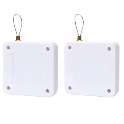 Imagen de Tiardey 2 kits de cierre puerta con sensor automático multifuncional sin perforaciones, blanco,cierre comercial residencial cordón,120cm/47pulgadas