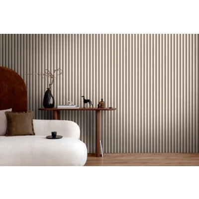 Imagen de A.S. Création Papel pintado tejido no motivo de panel mural 0,53 x 10,05 m beige gris negro wood look wallpaper made in Germany 786283