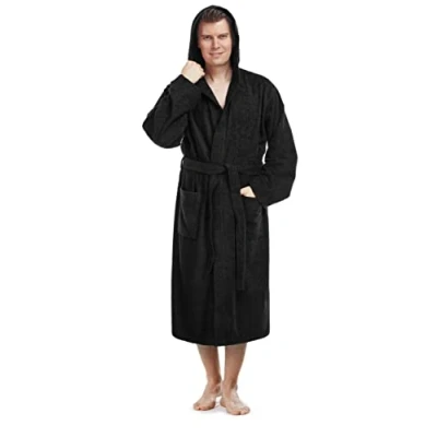 Imagen de Arus Pacific Albornoz con capucha para hombre, tamaño hombre: XXL, unisex: XXL 3XL, Negro