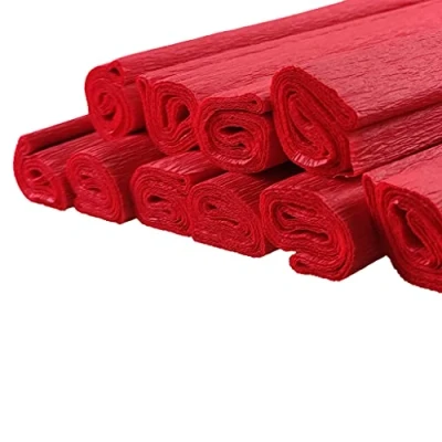 Imagen de Netuno 10 rollos de papel crepé rojo 200 x 50 cm para manualidades tonos rojos