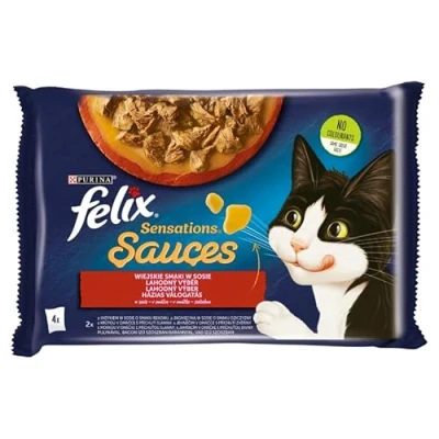 Imagen de Comida húmeda para Gatos NESTLE POLSKA Félix Sasz.4x85g Sensaciones SAUCIAS SABLORES Rurales EN SOSIE / 12