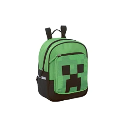 Imagen de Minecraft Ideal para guardería y tiempo libre, con correas acolchadas ajustables, parte trasera fondo termoformados, compartimento principal bolsillo frontal cierre de cremallera, 33 x 22