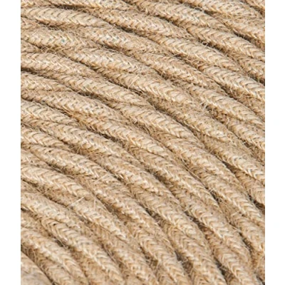 Imagen de cable textil para lámpara, de tela 2 hilos (2 x 0,75 mm²) Yute. Fabricado en Italia (20 metros)
