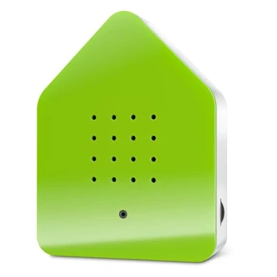 Imagen de Zwitscherbox Classic Reproductor de Audio clásico Activado por Movimiento Nature Birdsong, Madera, Verde, 11 x 12 3 cm