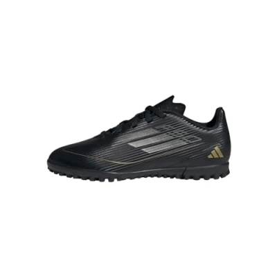 Imagen de adidas Performance F50 CLUB TF Unisex Botas de fútbol multitacos para niños, Talla: 28, Core black/iron metallic/gold metallic Zapatos