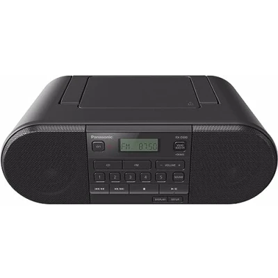 Imagen de Panasonic RX D500EG K Boombox (Radio FM, Altavoz Inalámbrico, Reproductor de CD, Despertador), Negro