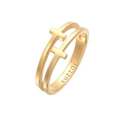 Imagen de Kuzzoi Cross Anillo goldcoloured, Hombre, Talla: 62, Gold coloured