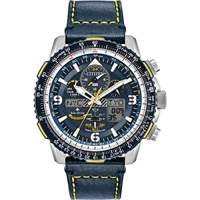 Imagen de Citizen Reloj Analógico Digital para Hombres de Energía Solar con Correa en Cuero JY8078 01L