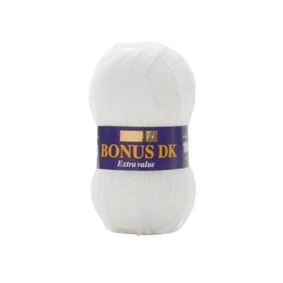 Imagen de Hayfield Lana de Tejido Doble Bonus DK (100 g), Hilo, Blanco, 19 x 9 cm