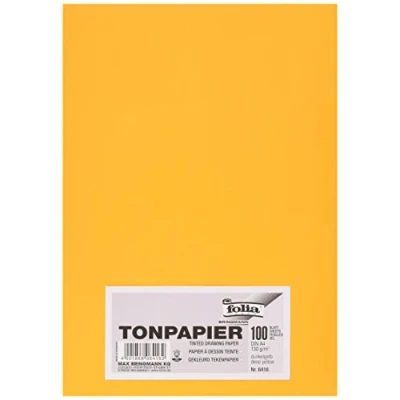 Imagen de Folia Bringmann Papel A4 coloreado, 100 hojas, Amarillo (Yellow)