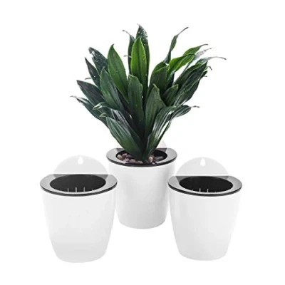 Imagen de 3 Piezas de riego automático para Colgar en la Pared, macetas Ventana, Cesta Flores Plantas Interior Cocina, Hierbas, balcón, barandilla, Estante, Valla, Enrejado