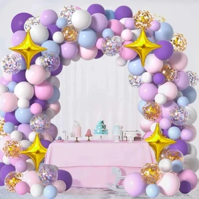 Imagen de Kit de Arco Globos Pastel 116 Globo Unicornio, azul rosa Cumpleaños Decoracion, con Confeti Dorados para Bodas Bébé Douche Decoración Fiesta