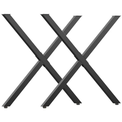 Imagen de HOMCOM Juego de 2 patas mesa acero en forma cruz, 70 x 8 72 cm, diseño industrial