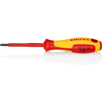 Imagen de Knipex Destornillador para tornillos Torx® bruñido, mango aislante en dos componentes, según norma VDE 185 mm 98 26 20